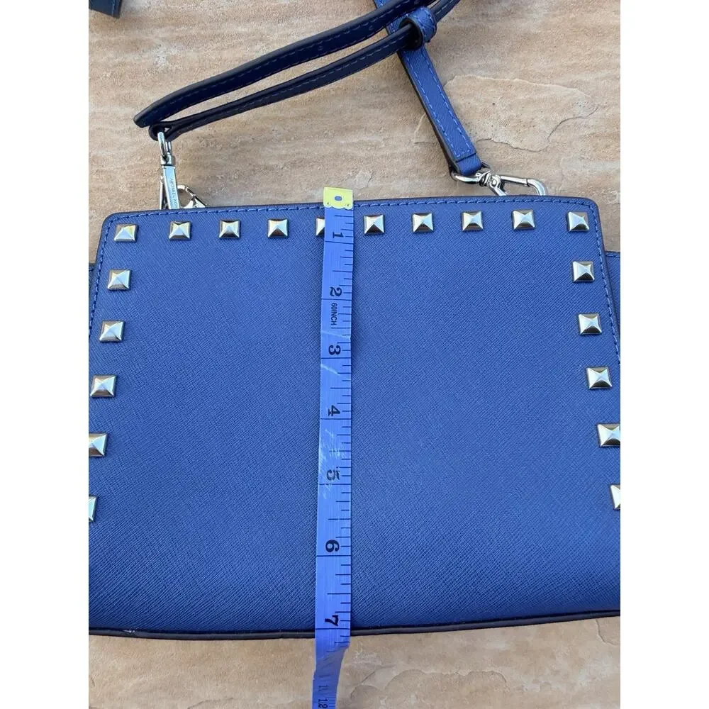 EUC Michael Kors Selma Navy Studed Small Crossbody